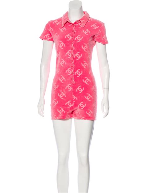 pink vintage chanel romper|Chanel Vintage CC Romper .